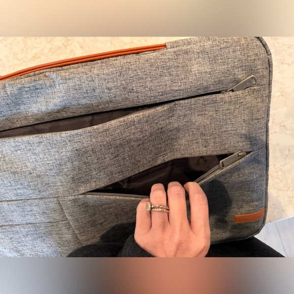 Gray and Cream Textured Laptop Sleeve - Picture 7 of 10